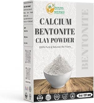 Herbs Botanica Calcium Bentonite Clay Food Grade Powder Indian Healing Clay for Face and Body, Detox Body Wrap, Deep Pore Cleansing Facial, Natural Facial Mask 227 gms by Herbs Botanica