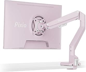 PS1S Wave Pink Single Monitor Arm Stand Desk Mount - Fits up to 32 inches Monitors and up to 19.8lbs. VESA Compatibility and Integrated Cable Management
