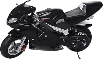 Ilkqeppe Kids Dirt Bike, 49cc 2-Stroke Gas Power Motocross, Off Road Mini Motorcycle, Pocket Motorbike with Front Rear Disc Brakes, Racing Max Speed 40KM/H, Mini Motorbike for Kids (Black)