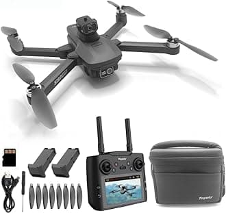 GPS Drone With Screen On Controller (4.5in), 4K Dual Cameras, One Click Return, Tracking Function, Speed Adjustment, Follow Me, Go Home, LED Lights, Gesture Shooting, Optical Flow Positioning, Headless Mode, Automatic Return When Battery Is Low Or Disconnected.With 2 Batteries, Handbag, Beginner-Friendly FPV Remote Control Quadcopter