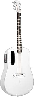LAVA ME 4 Acoustic Electric Guitars Carbon Fiber Travel Smart Audio Guitar with 3.5 inch TouchScreen, HILAVA 2.0 System, Right-handed, FreeBoost 3.0, Airflow Bag (36INCH White)