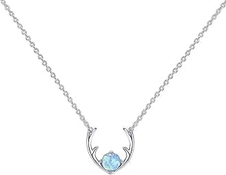 14K Gold Plated Created Opal Necklace | Opal Necklaces for Women
