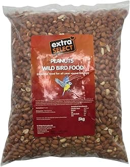 Whole Peanuts for Wild Birds, Aflatoxin Tested, Wild Bird Food Peanuts & Squirrel Food - 5kg Bag