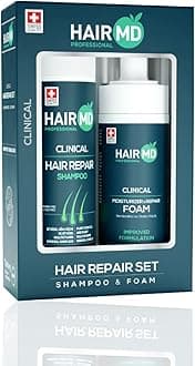 Transplant Hair Repair Set (100 ml Shampoo + 100 ml Moisturizing Foam), Rich in Biotin, Keratin, Saw Palmetto - for All Hair Types