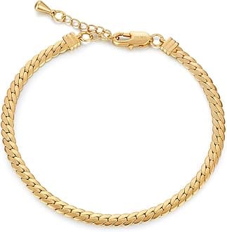 Dainty Layering Bracelets for Women 18 k Gold Plated Fashion Adjustable Chunky Cuban Paperclip Link Chain Bracelets Jewelry for Women Gift