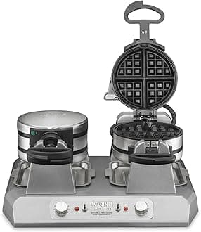 Commercial WW300BX Double Side by Side Belgian Waffle Maker, Coated Non Stick Cooking Plates, Produces 75 Waffles Per Hour,208V, 2700W, 6-15 Phase Plug