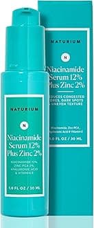 Naturium Niacinamide Face Serum 12% Plus Zinc 2%, Anti-Aging, Pore Minimizer & Dark Spot Corrector with Hyaluronic Acid & Vitamin E, Vegan & Cruelty-Free, 1 oz