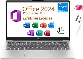 HP 15.6インチタッチスクリーンノートパソコン、Lifetime Office 2024、Intel 13th Core i3-1315U(Beats i5-1135G7)、8GB RAM、256GB PCIe SSD、Ai Copilot、長いバッテリー寿命、Type C、Windows 11 Pro、W/BTPバンドル。