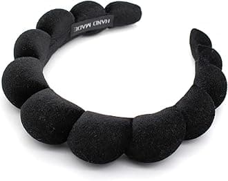 Fashion Headbands for Women Padded Fabric Hair Bands Wide Velvet Non Slip Headband Hair Accessories for Women Girls, Black