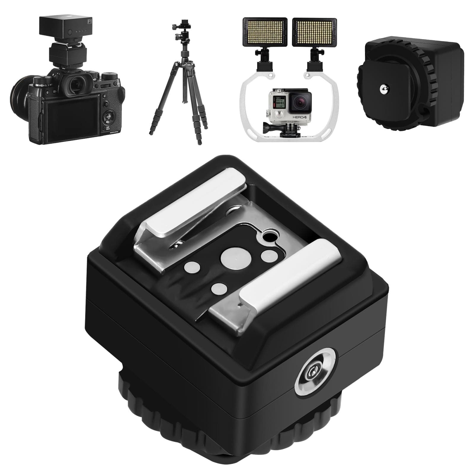 MEDALight Standard Hot Shoe Adapter with Extra Pc sync Connection Port for Ca...