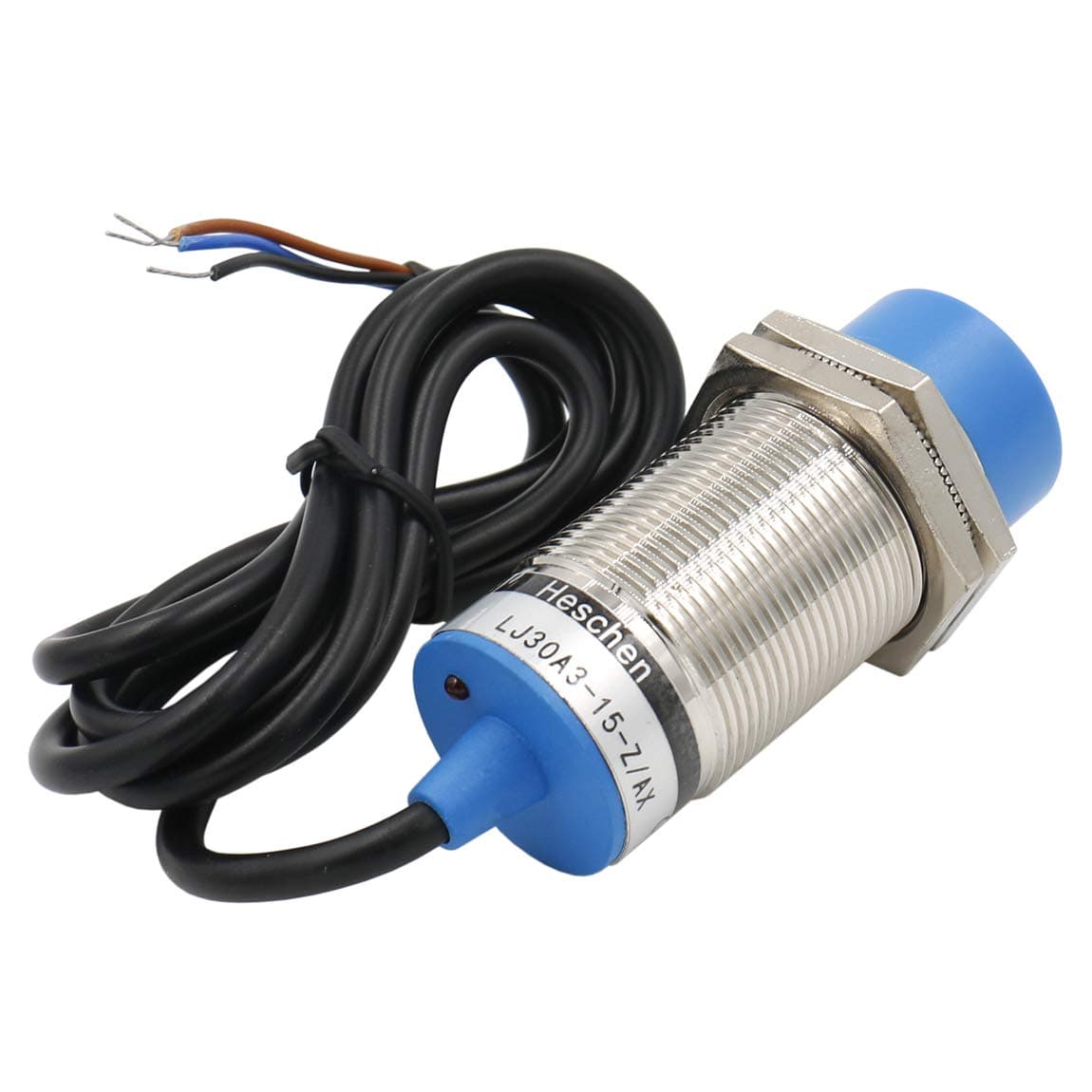 Heschen M30 Inductive Proximity Sensor Switch, Non-Shield Type, LJ30A3-15-Z/AX, Detector 15mm, 10-30VDC 200mA, NPN Normally Closed(NC), 3 Wire