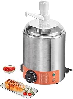 VEVOR Electric Cheese Dispenser with Pump, 2.3 Qt Commercial Hot Fudge Warmer, Plastic Pump Dispenser, 86-230℉ Temp Adjustable Nacho Cheese Sauce Warmer, for Hot Fudge Cheese Caramel