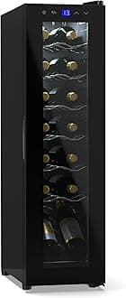 Wine Refrigerator, 1 Zone Drinks Fridge with Glass Door, Quiet Indoor/Outdoor Fridge, 41 L Bottle Refrigerator, Small, Wine Cabinet for Drinks, Wine Cooler for 14 Bottles