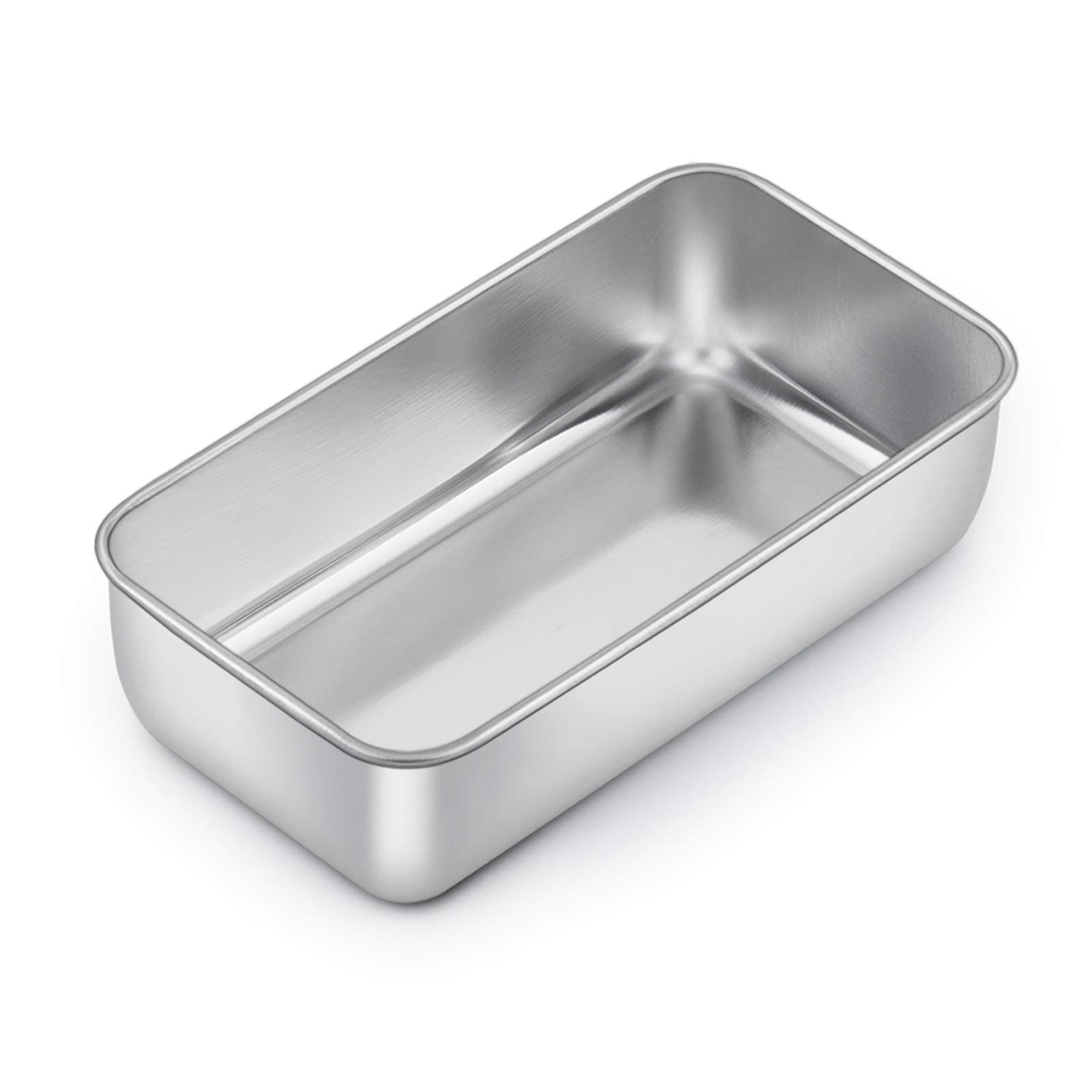 Loaf Pan for Baking Bread, 9 x 5 Inch Stainless Steel Baking Loaf Pan, Metal Bakeware for Bread Meatloaf Cake Brownies, Healthy & Non Toxic, Brushed Finish & Easy Release, Oven & Dishwasher Safe
