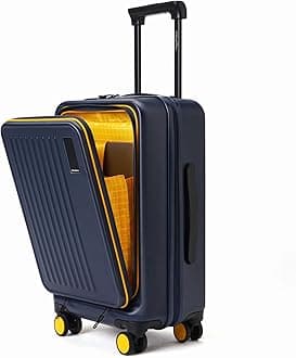 - Polycarbonate The Transit Cabin Pro Luggage Small Cabin Size Poly-Carbonate Hard Sided 8 Hinomoto Wheels Suitcase for Travelling (We Meet Again Sunray, 56 cm, Blue)