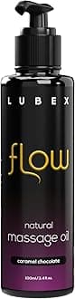 LUBEX FLOW - Massage Oil | Full Body Massage Oil | Suitable for All Skin Types - Caramel Chocolate Flavour | 100 ML