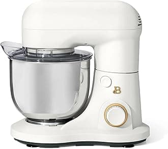Beautiful 3.5 Qt Tilt-Head Stand Mixer | 12-Speed 300 W Motor | Stainless Bowl + Beater, Dough Hook & Whisk by Drew Barrymore