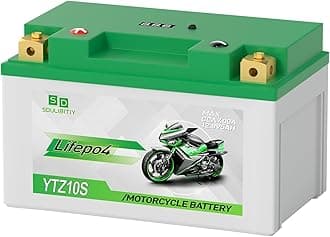 YTZ10S Lithium LiFePO4 Motorcycle Battery, 12V 5Ah, 400CCA, Built-in BMS