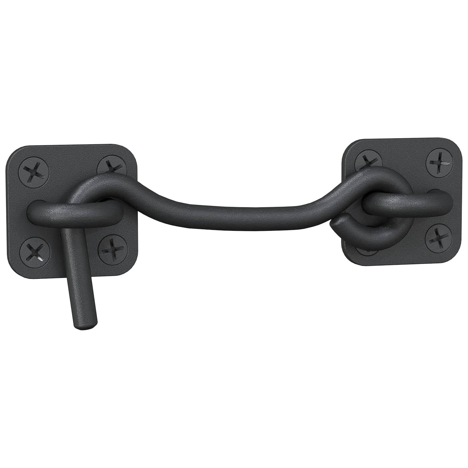 Sliding Barn Door Latch Lock for Locking Barns Sliding and Double Doors Gates Garage and Shed Doors - Wrought Iron Heavy Duty Hook and Eye Latch - Bright Decor Element - Hand Forged