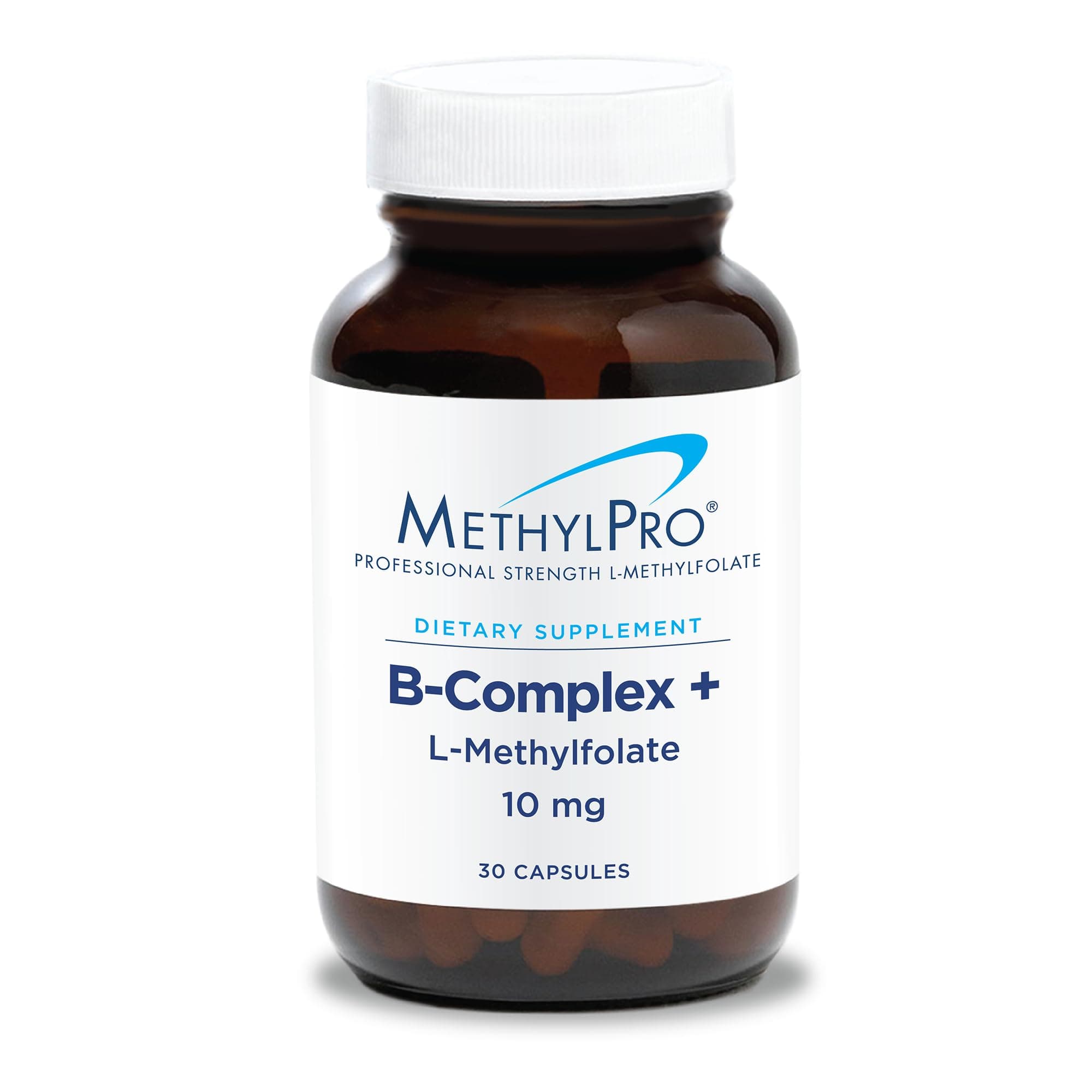 MethylPro B-Complex + 10mg L-Methylfolate (30 Capsules) - Professional Strength B Vitamins for Energy, Mood + Immune Support with Active Methyl Folate, Methyl B12, B6 as P-5-P - Gluten-Free
