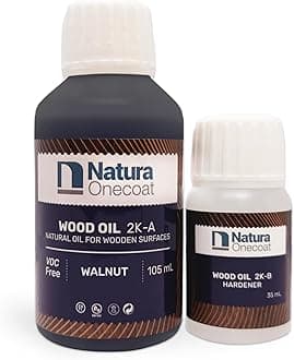 - Wood Stain Oil - 85 ft² - 140 ml, Walnut – Wood Finish for Interior Furniture & Floor - Linseed Wood Oil - Fast-Drying-Environmentally Friendly - Extra Durable Hard Wax Oil-VOC Free