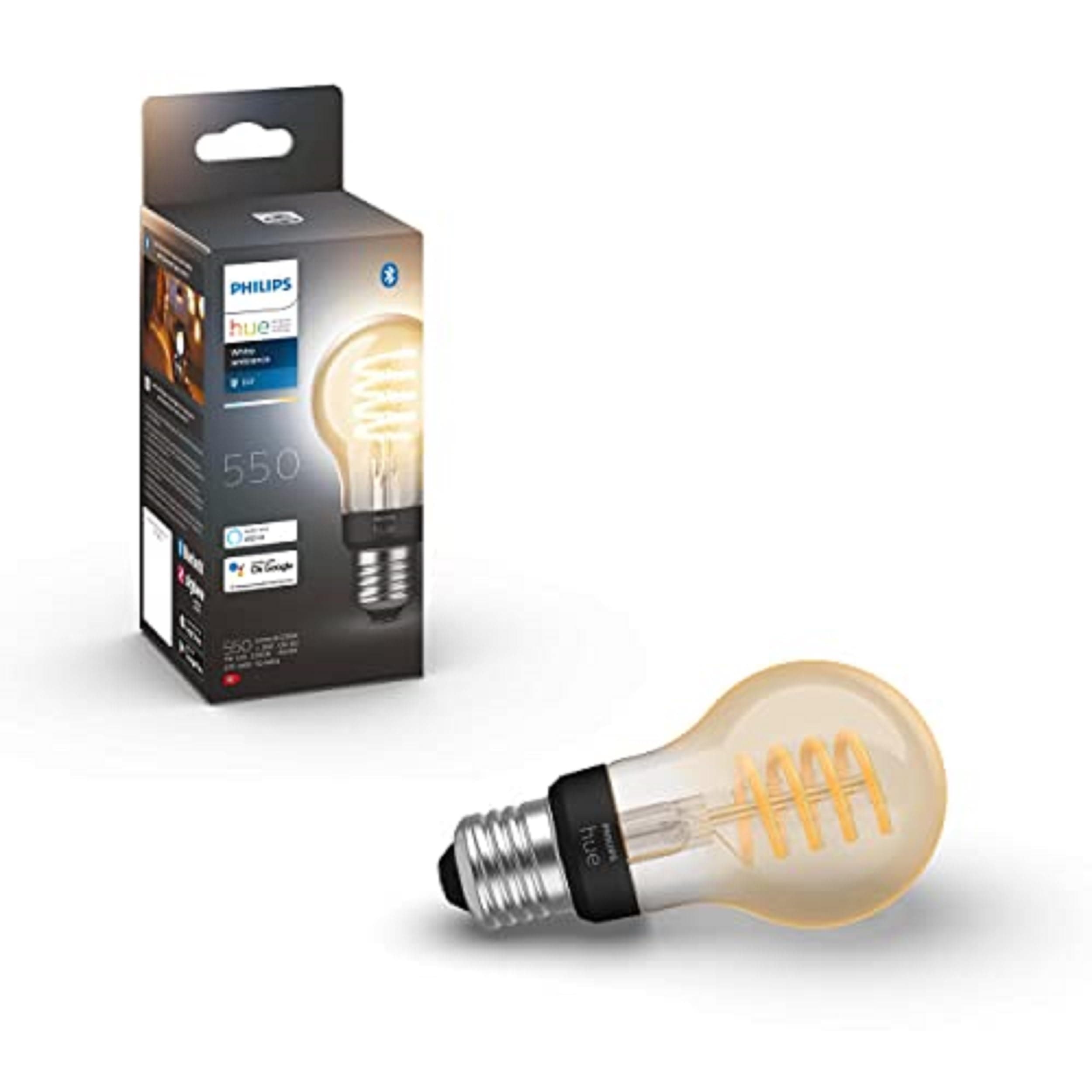 Ambiance Filament Dimmable Smart Light Bulb [E27 Edison Screw] with Bluetooth. Works with Alexa, Google Assistant and Apple Homekit, White