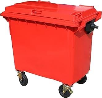 Red 660 ltr Wheelie Bin - Regular Size 4-Wheel Wheelie Bin - Tough & Durable - For All Your Outdoor Rubbish & Recycling - EN840 Certified & Tested