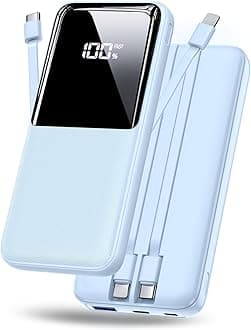 CFIAIPortable Charger Power Bank - 20000mAh Fast Charging Portable Battery Pack with Built in USB-C(22.5W) and iOS(20W) Output Cables (1 Pack, Blue)