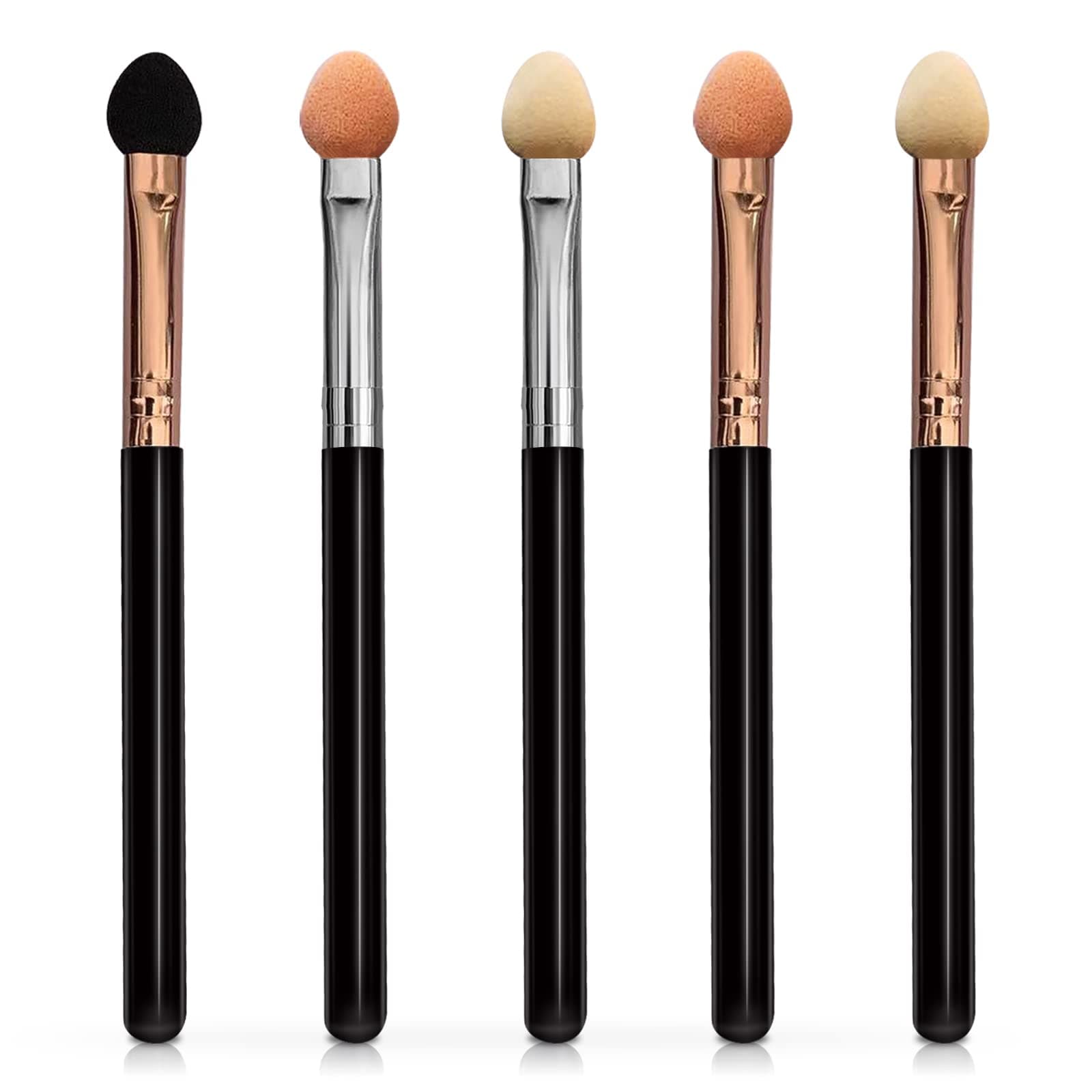 Eyeshadow Applicators Sponge Double Sided Reusable 5Pcs Professional Blendable Organic Foam Tip Makeup Eye Shadow Applicator Brush Set Washable