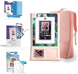 Sprocket Photo Box Machine Instant Colour Photo Printer (Pink) Gift Package + Zinc Paper (100 Sheets) + Padded Carry Case + Premium Screen Protector (x2) + Decorative Sticker Frames (x15)