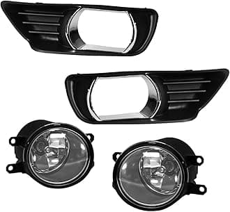 TOPSCOPE Fog Lights Assembly Replacement Compatible with 2007 2008 2009 Toyota Camry Fog Lamps With H11 12V 55W Halogen Bulbs and Switch Wirning Harness Clear Lens