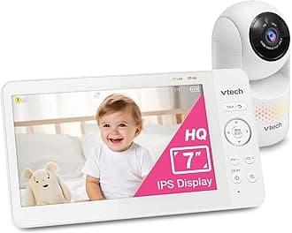 VTech Advanced HQ MAX 7" Digital Video Baby Monitor with Panoramic Zoom, 5000mAh Long Battery Life, IPS Display, Touch Control, Multi-Color Night Light,
