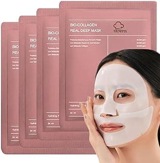 Bio-Collagen Real Deep Mask, Hydrating Overnight Hydrogel Mask, Pore Minimizing, Elasticity Improvement, 34g (Pack of 2)