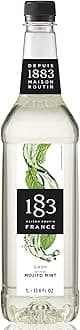 1883 Mojito Mint Syrup for Drinks, Made in France, 1 Liter Plastic Bottle