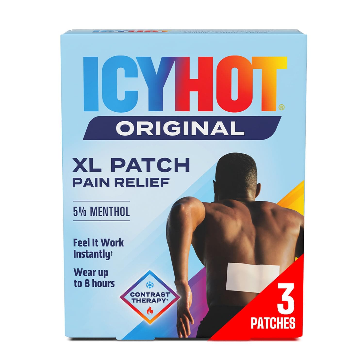 Icy Hot Extra Strength Medicated Patch, XL Back & Large Areas, 3 Count