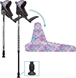 smartCRUTCH Ergonomic Custom Forearm Crutches for Adults, Multiple Colors, Adjustable Forearm Rotates 15-90 Degrees - Heights 4'4" to 6'4" - 265 lbs Non Weight Bearing