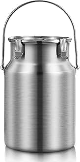 304 Stainless Steel Milk Can with Single Handle Milk Transport Bucket Wine Pail Oil Barrel Tea Canister Tote Jug with Sealed Lid and Lock Buckle for Milk Wine Oil,3L