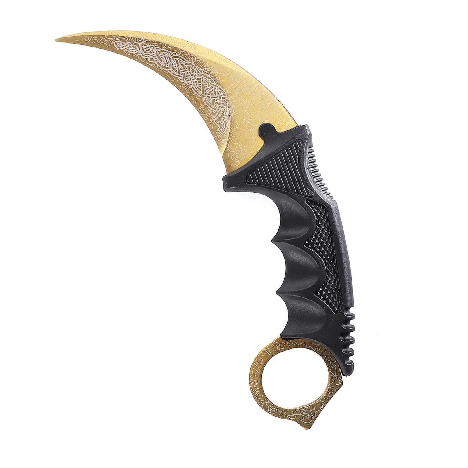 TOPOINT Karambit Trainer Knife No Cutting Edge Karambit Practice Training Knife Without Cutting Edge Trainer Tool with Sheath for Beginner 100% Safe Trainer Tool Color: Golden