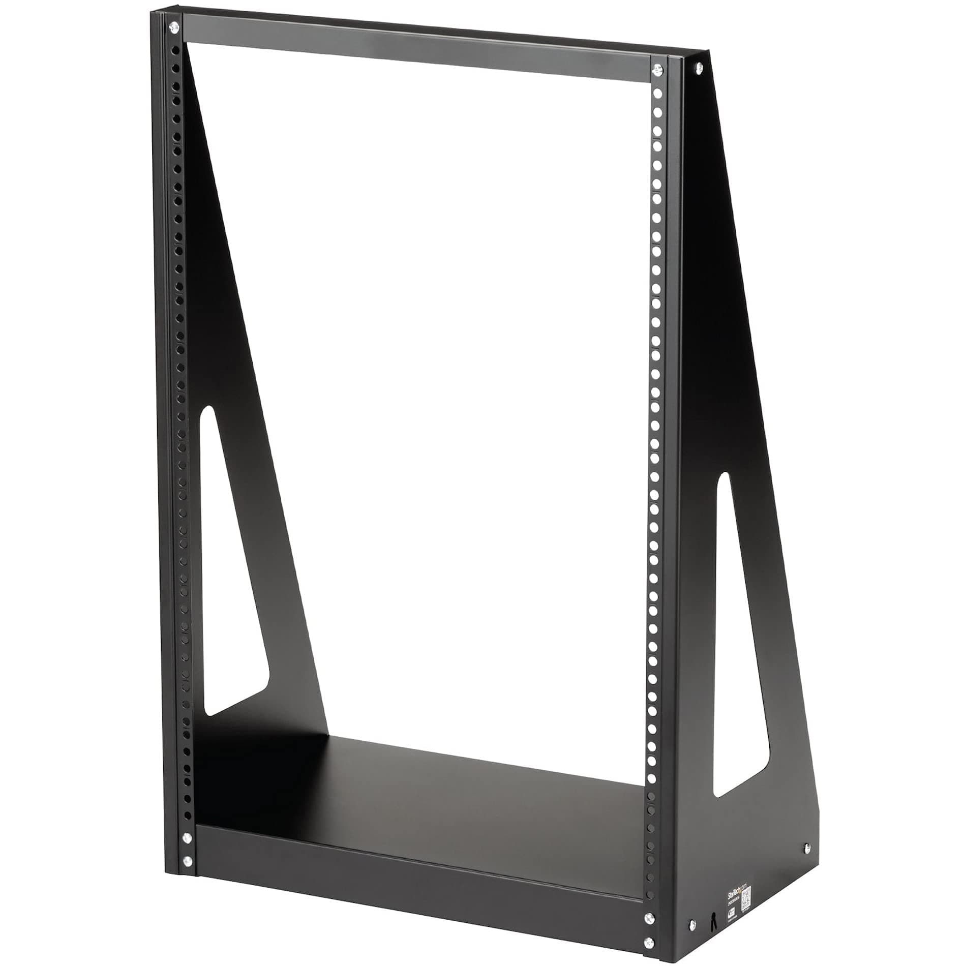 StarTech 16U 2-Post Open Frame Desktop Server Rack, 19in Compact Space-Saving Floor IT Rack with 350lb (160kg) Weight Capacity