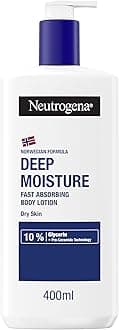 Norwegian Formula Deep Moisture Fast-Absorbing Body Lotion 400ml, Non-Greasy Body Moisturiser for Dry Skin with 10% Glycerine and Pro-Ceramide Technology, Provides 72-Hour Moisturisation