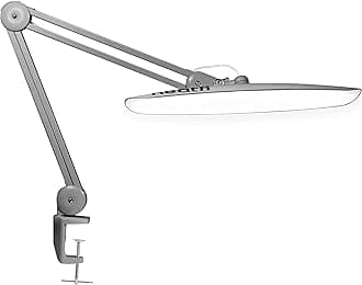 Neatfi XL 2,200 Lumens LED Task Lamp, 24W Super Bright Desk Lamp, 117 Pcs SMD LED, 51CM Wide Lamp, 4 Level Brightness, Dimmable, Eye-Caring LED Lamp (Non-CCT with Clamp, Pink)