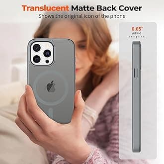 zapica Magnetic for iPhone 13 Pro Max Case, [Compatible with MagSafe] [Military Grade Drop Protection] Translucent Matte Shockproof Anti-Scratch Phone Case, Dark Gray