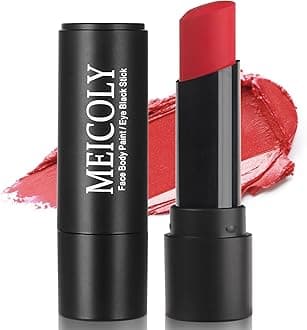 - MEICOLY Red Eye Black Stick,Waterproof Eye Black Baseball Softball Football Lacrosse,Red Face Body Paint Stick for Halloween SFX Cosplay Corpse Devil Clown Makeup