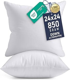 Utopia Bedding Throw Pillows Insert - Bed and Couch Pillows - Indoor Decorative Pillows 24" x 24" (60 x 60 cm) White UB1318