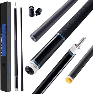 KONLLEN AING-1 Carbon Fibre Pool Cue Handmade Dragon Real Inlay (Abalone Shell Handmade Inlay, Ebony Butt, 12.4mm Sea-Eye Tip, 3/88 Radial Pin Joint, with Extension Case)