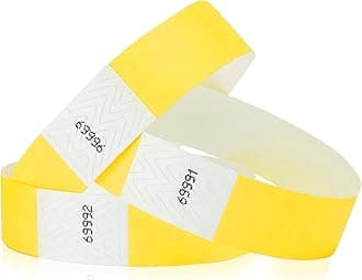 WristCo Pantone Yellow 3/4" Tyvek Wristbands - 200 Pack Paper Wristbands For Events