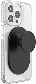 PopSocketsPopGrip for MagSafe: Grip and Stand for Phones and Cases, Remove and Reposition, Swappable Top, Black