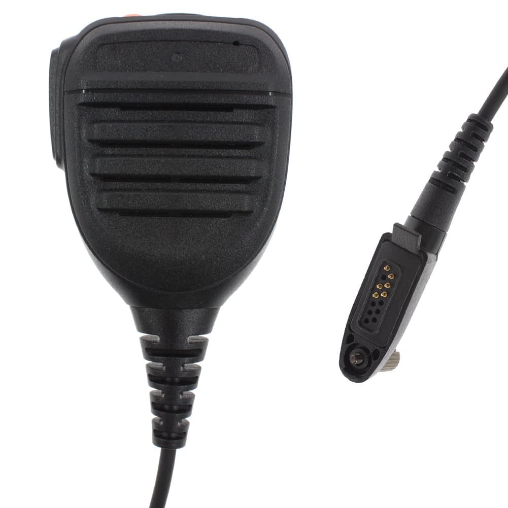 RUKEY Remote Shoulder Waterproof Handheld Speaker Mic Microphone with Emergency Button for Two Way Radio Motorola GP328+ GP344 EX500 GL200