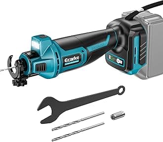 Ecarke Cordless Drywall Cut-Out Tool Compatible with Makita 18V Battery: 3 Variable Speed Brushless-Motor Tool -(No Battery) Drywall Rotary Saw tool kit for Cutting Wood Drywall,Sheetrock,Wood,Plywood