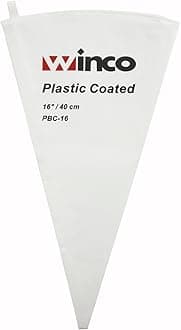 Winco Pastry Bag Cotton with Plastic Coating, 16-Inch, Medium, White